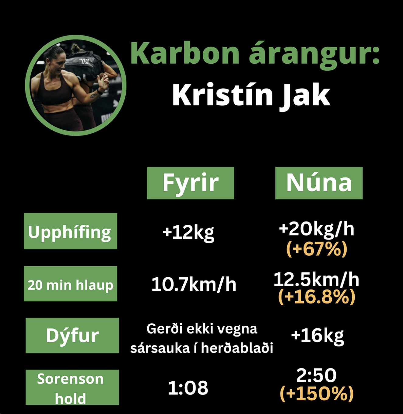 Árangur dæmi 1