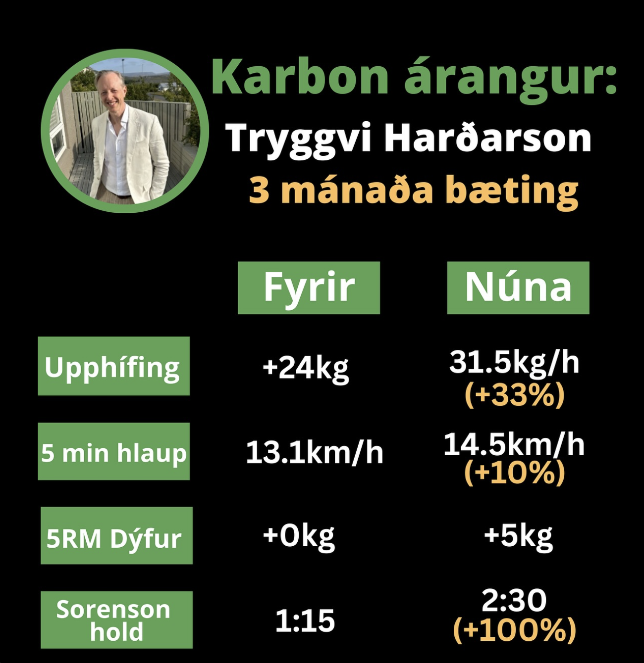 Árangur dæmi 3